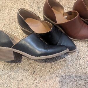 Universal Thread Black and Brown Mules
